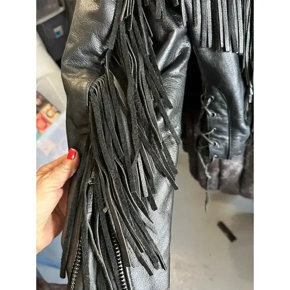 Hot Leathers women’s black friinge jacket - Picture 8 of 12